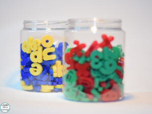 Letter manipulatives for word building in kindergarten