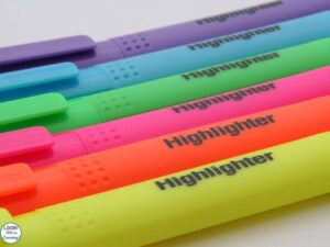Literacy ideas for kindergarten with highlighters