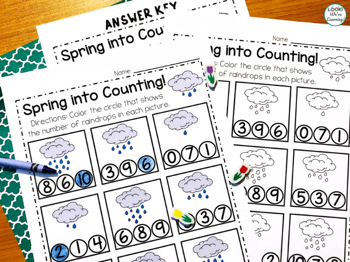 Spring Counting to Ten Find the Number