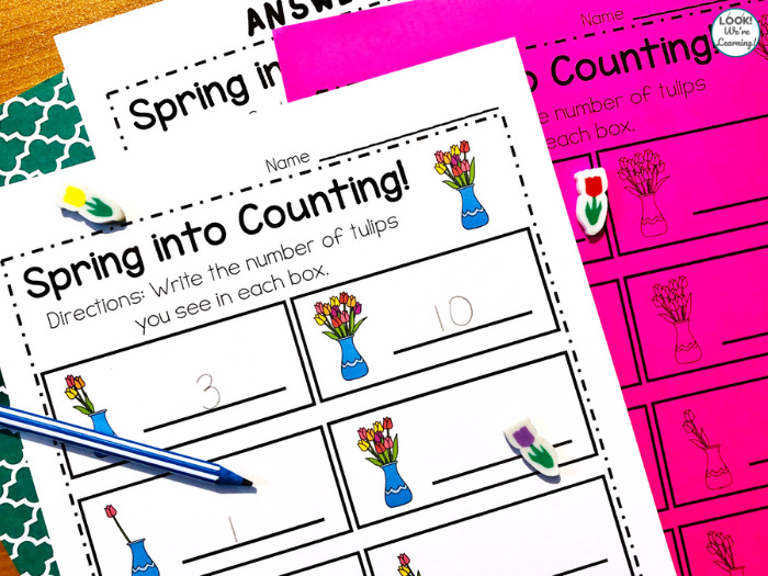 Spring Counting to Ten Write the Number