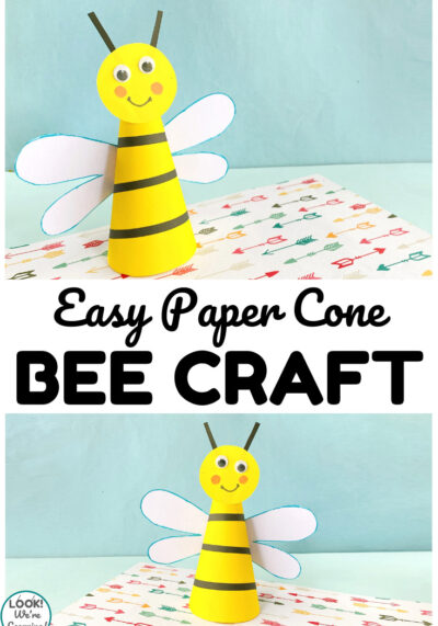 This simple paper bee craft is a fun way to make an easy spring or summer craft with kids!