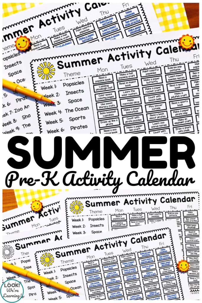 Plan a fun learning summer for little ones with this printable preschool summer activity calendar!