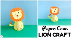 Easy Paper Cone Lion Craft for Kids