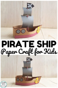 This fun paper pirate ship craft is a perfect activity for a pirate unit!