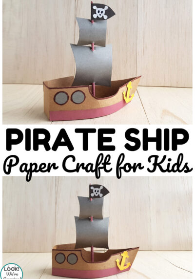 This fun paper pirate ship craft is a perfect activity for a pirate unit!