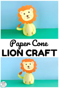 This simple paper cone lion craft is a perfect crafting project for little ones!