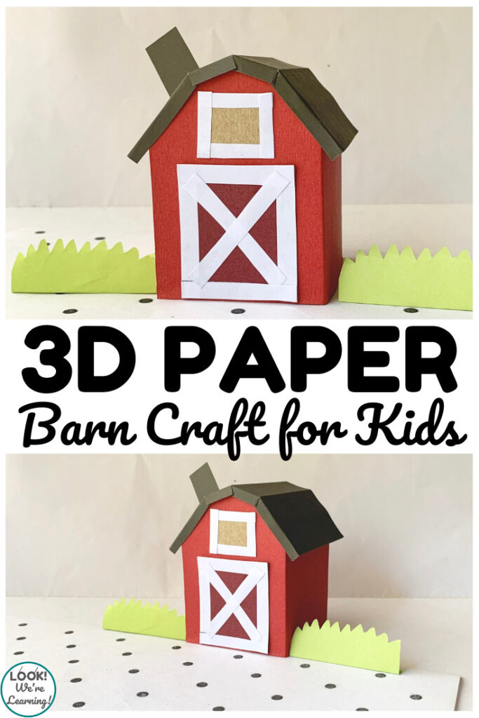 Add some crafting fun to your farm unit with this fun 3D paper barn craft for kids!