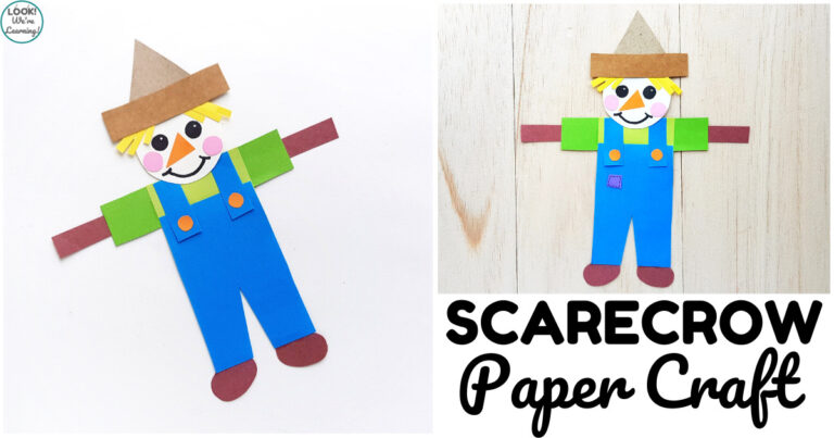 Easy Paper Scarecrow Shape Craft for Kids - Look! We're Learning!