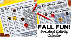 Fun Preschool Fall Activity Calendar