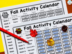 Preschool Fall Themed Calendar for Teachers