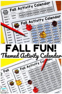 Use this printable preschool fall activity calendar to plan an entire season of ideas for early learners!