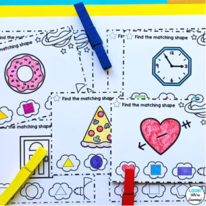 Blackline Space Kindergarten Center Shape Activity