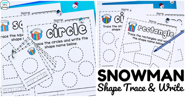 Fun Snowman Shape Tracing Worksheets