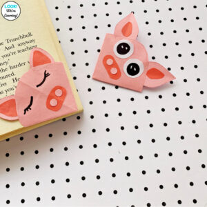 Kids Pig Bookmark Craft
