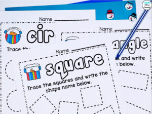 Using Snowman Shape Tracing Worksheets