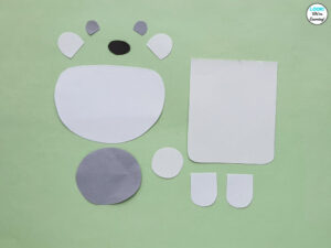 Polar Bear Paper Bag Puppet Template Pieces