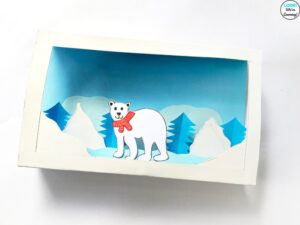 Assembling a Cereal Box Polar Bear Craft