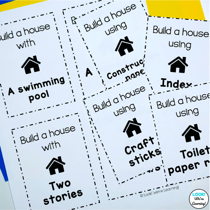 Fun House Building STEM Challenge Cards