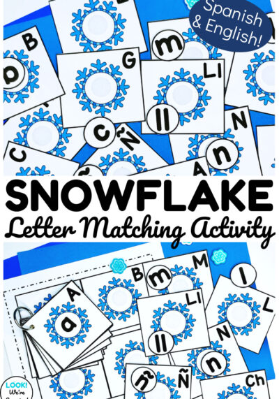 Learn to recognize uppercase and lowercase letters in two languages with this fun snowflake English and Spanish letter matching activity!