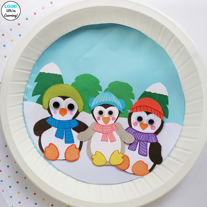 Penguin Family Paper Plate Craft for Kids