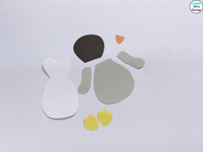 Penguin Paper Craft Template Pieces