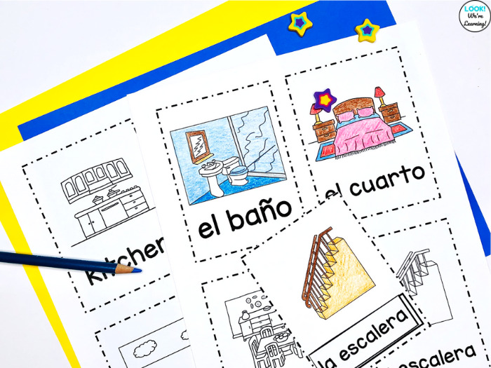 Printable Spanish and English House Vocabulary Flashcards