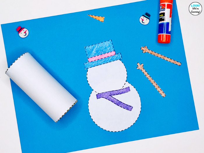 Assembling a Paper Roll Snowman