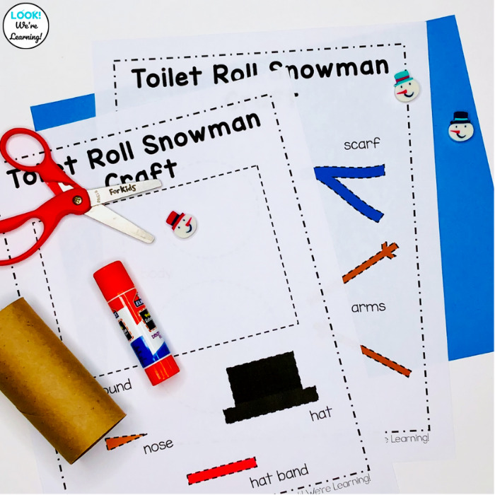 Easy Color Paper Roll Snowman Craft Template