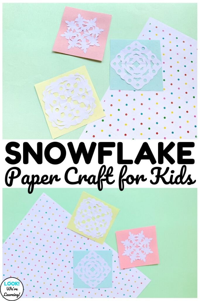 Make this easy paper snowflake craft with the kids this winter!