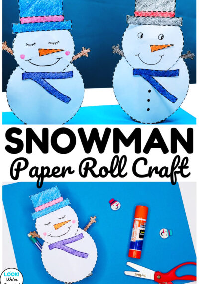 Make this fun and easy toilet paper roll snowman craft with little ones!
