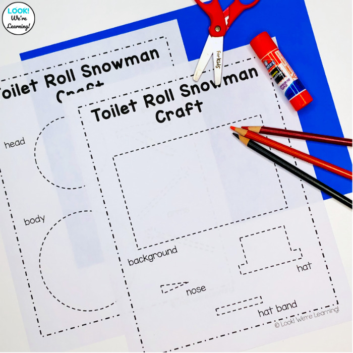 Printable Toilet Paper Roll Snowman Craft Template