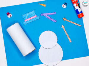 Putting a Paper Snowman Together with Kids