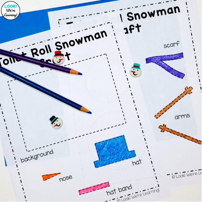 Toilet Roll Snowman Craft Template