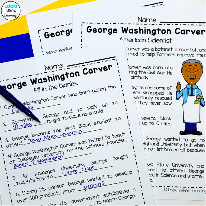George Washington Carver History Lesson for Elementary Students