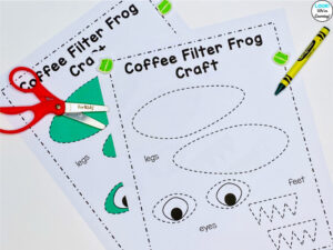 Coffee Filter Frog Craft Printable Template