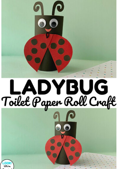 Make a fun spring animal craft with this easy toilet paper roll ladybug craft with wings that move!