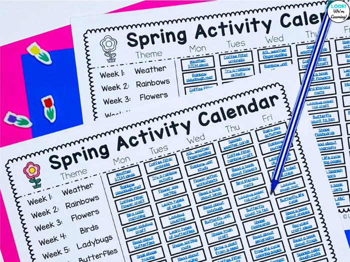 Planning 12 Weeks of Spring Preschool Activities