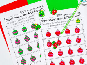 Christmas Same and Different Preschool Activity