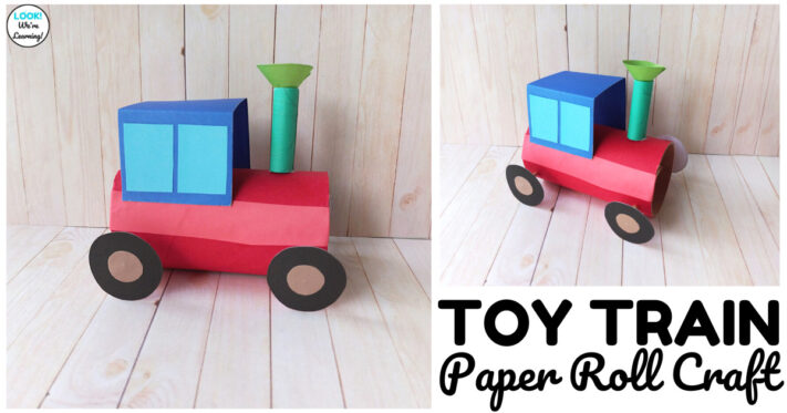 Simple Toy Train Paper Roll Craft to Make with Kids
