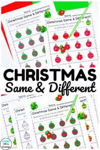 Use these Christmas same and different worksheets to practice visual discrimination with early learners this holiday season!